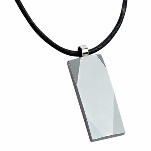 Pts-8 Tungsten Pendant With Leather Necklace