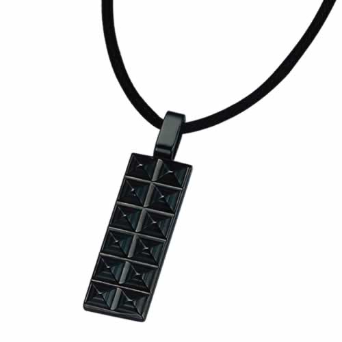 Pts-19 Gorgeous Geometric Tungsten Pendant With Black Pvd Coating