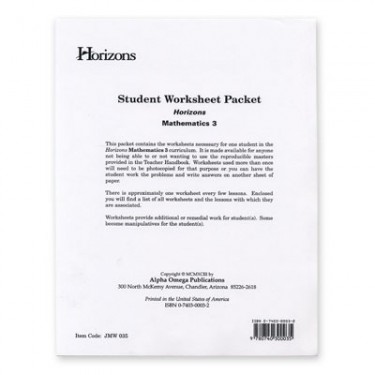Jmw035 Student Worksheet Packet