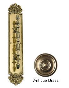 A04-p3221-609 Fluer De Lis Pull Handle-plate 3 In. X 18 In. Antique Brass