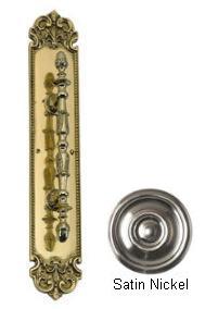 A04-p3221-619 Fluer De Lis Pull Handle-plate 3 In. X 18 In. Satin Nickel