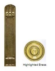 A04-p5840-610 Oxford 3-.37 In. X 18 In. Push Plate Highlighted Brass