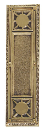 A04-p7200-610 Nantucket 3-.75 In. X 13-.87 In. Push Plate Highlighted Brass