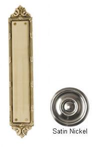 A05-p7230-619 Ribbon & Reed Push Plate 2-.50 In. X 13-.75 In. Satin Nickel
