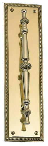 A06-p0241-605 Academy Pull On A Plate 3-1/8" X 12-1/16" Polished Brass