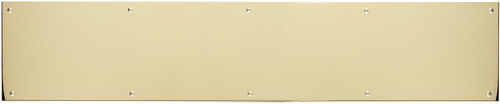 A09-p0628-628adh 6 In. X 28 In. Kick Plate Polished Brass-aluminum Adhesive Mount