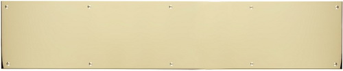 A09-p0634-605adh 6 In. X 34 In. Kick Plate Polished Brass Adhesive Mount