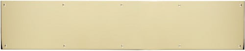 A09-p0828-628mag 8 In. X 28 In. Kick Plate Polished Brass-aluminum Magnetic Mount