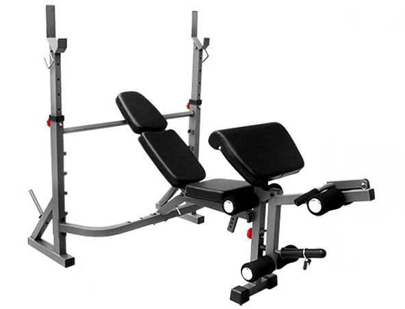 Bayou Fitness Products E4422 Olympic Weight Bench with Leg Extension and Preacher Curl Attachment