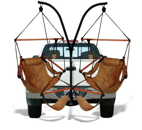 Trailer Hitch Stand And 2 Tan Chairs Combo - Wd