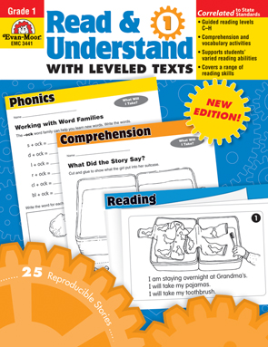 Evan Moor Educational Publishers 3441 Read & Understand with Leveled Texts Grade 1
