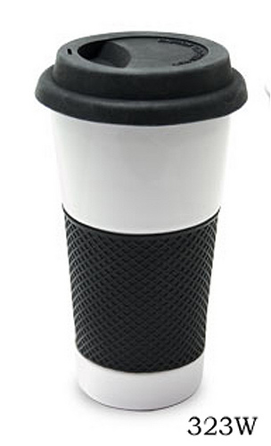323w Ceramic Drinking Cup With Silicone Grip 16oz