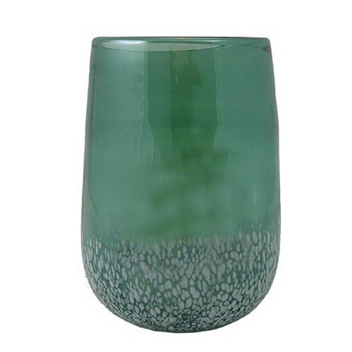 Flipo Group Limited Fla-specgla-gn Speckled Glass Hurricane And Flameless Candle With Timer - Green