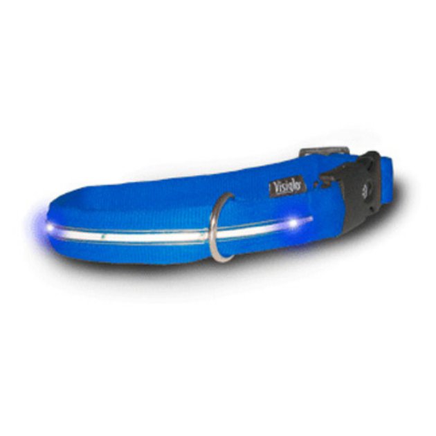 Flipo Group Limited VGCLBL Blue Nylon Dog Collars with Blue LEDs