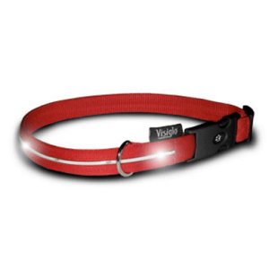 Flipo Group Limited VGCLRED Red Nylon Dog Collars with White Leds