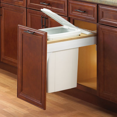 KV FETSC15 1 35WH 35 qt White Soft Close Top Mount Waste Bins KV FETSC15 1 35WH 35 qt White Soft Close Top Mount Waste Bins