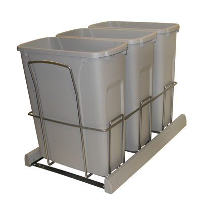 KV FEBSC15 3 20WH White Soft Close#44; Bottom Mount Waste Bins