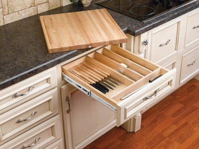 RevAShelf RS4KCB.24 20.5 in. Knife HolderCutting Board Drawer