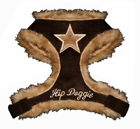 Hd-6bnfsh-xs Extra Small Brown Synthetic Fur Star Harness Vest