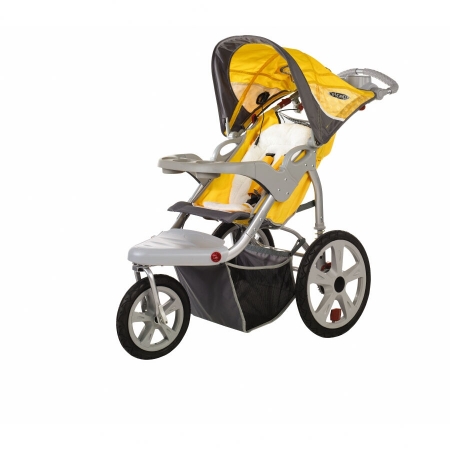 InSTEP 11-AR182 Grand Safari Swivel Wheel Jogger Single Stroller - Yellow Gray