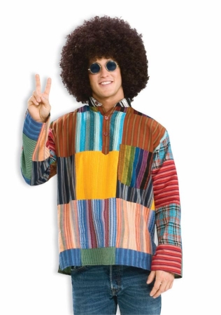 Costumes For All Occasions FM61935 Mens Hippie Patchwork Shirt