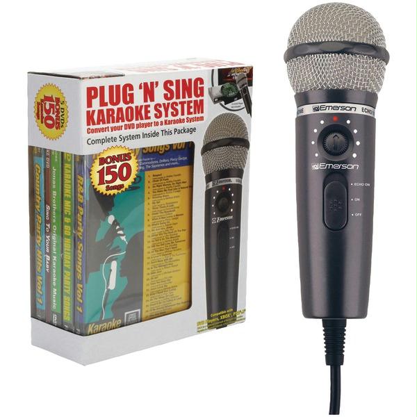EMERSON MM221 PLUG N PLAY KARAOKE MICROPHONE SYSTEM WITH 150SONG DVD