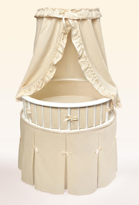 Badger Basket 00854 Ecru Waffle Elite Oval Baby Bassinet