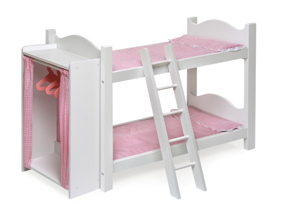 Badger Basket 01856 Doll Bunk Beds With Ladder And Storage Armoire