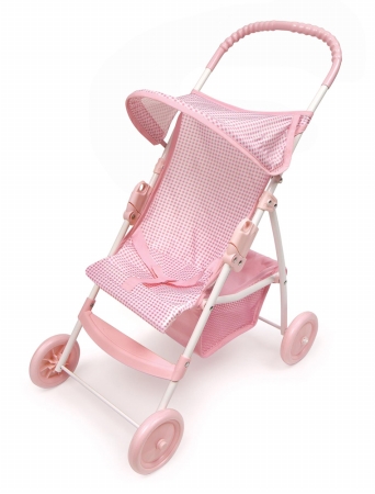 Badger Basket 06015 Folding Doll Umbrella Stroller- Pink Gingham