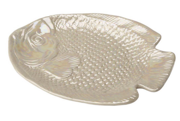 Cbk 29107 Snack Plate Tropical Fish Shaped Iridescent Finish Set of 4