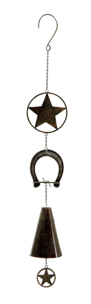 Cbk 21266 Rustic Texas Star Iron Cowbell Windchimes Set of 3