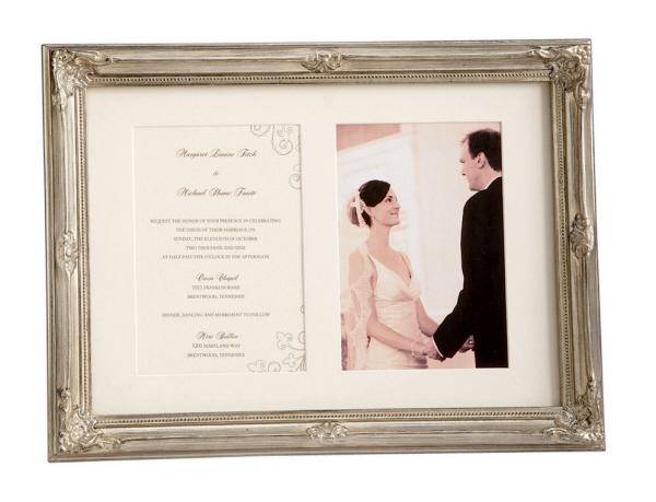 Cbk 21525 Silver Wedding 5X7 And Invitation Frame Set of 2