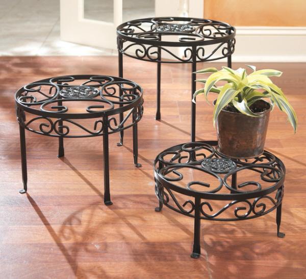 CBK 11545 Wrought Iron Plant Stand  Set of 3