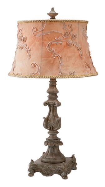 Cbk 25859 Gray Garden Table Lamp With Applique Shade  Set Of 2