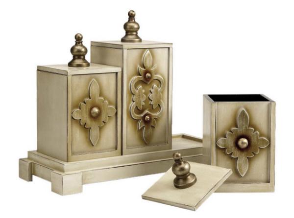 Cbk 26823 Box Scroll Applied Tiered  Set Of 4