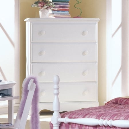 Carolina Furniture 414400 Cottage Four Drawer Chest Dressers Furniture In White