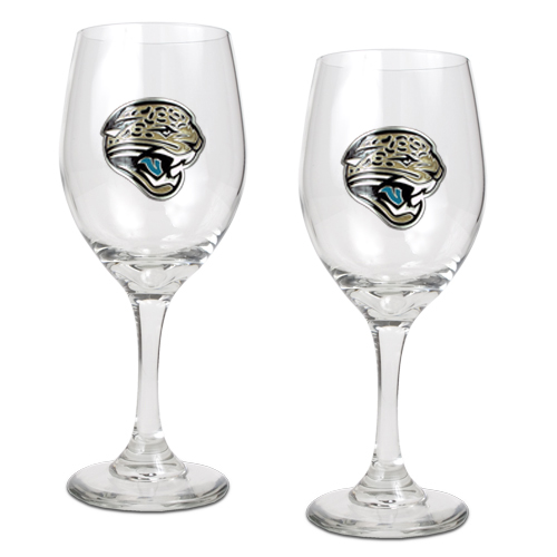 Great American Products Gwgw20297 14 Oz. Wine Glass Set Of 2 Nfl Jaguars