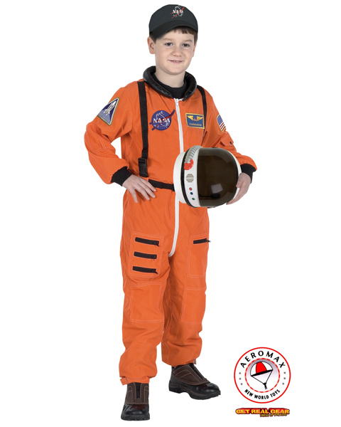 Aeromax Aso-68 Orange Jr. Astronaut Suit With Embroidered Cap - Size 6-8