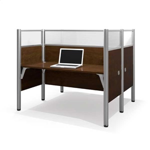Bestar 100870d-69 Pro-biz Double Face To Face Workstation In Chocolate