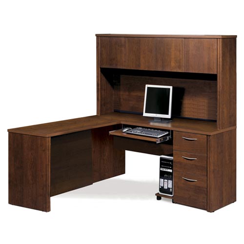 Bestar 60865-63 Embassy L-shaped Workstation Kit In Tuscany Brown Finish
