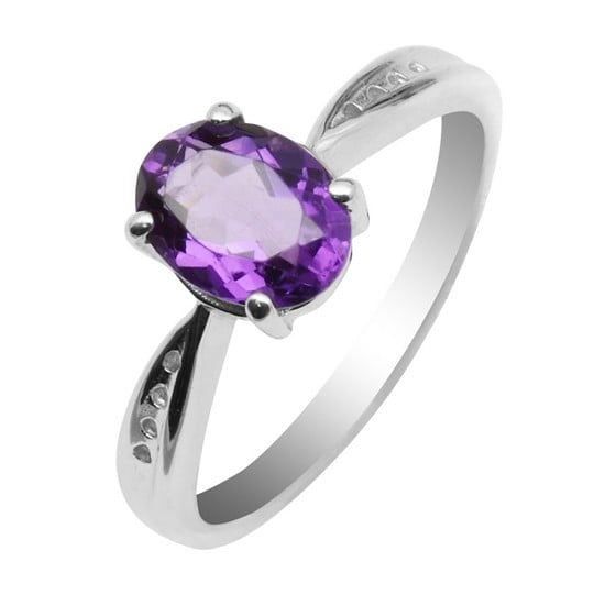 CET BJ011002-7 Oval Purple Amethyst Ring - 1.04 Ct-Size 7
