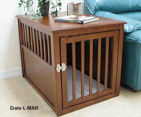 Crown Pet Products CrateLMAH Crown Pet Crate Table#44; Large Size#44; Rubberwood with Espresso Finish