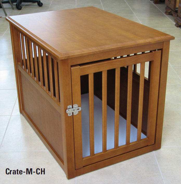 Crown Pet Products CrateMCH Crown Pet Crate Table#44; Medium size#44; Rubberwood with Chestnut Finish