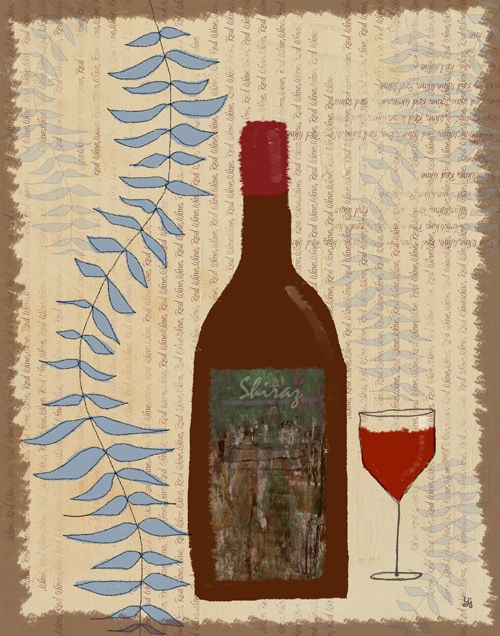 Ys091210ap Green Leaf Plaque Art Wine 1