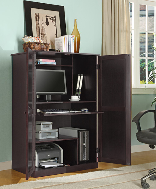 Innovex CA750P99 Computer Armoire  Cherry Wood