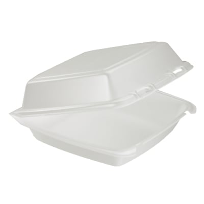 Dcc 85ht1 Foam Hinged Lid Carryout Container 8.38 In. X 7.88 In. X 3.25 In.