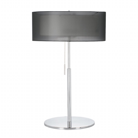 Dainolite MEL17TLPCBK 2 Light Table Lamp Double Shade Black OrganzaWhite Linen  