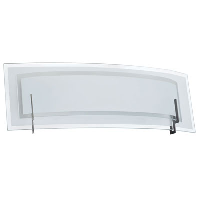 V034-2w-sc 2 Light Vanity In Satin Chrome With Clear-frosted Glass