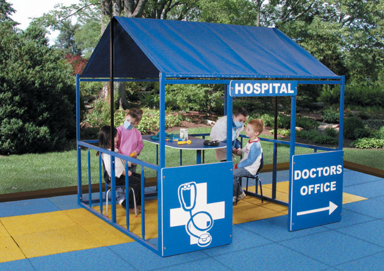 Wholesale Playgrounds Rpe-5211wtdb Hospital Playhouse With Table