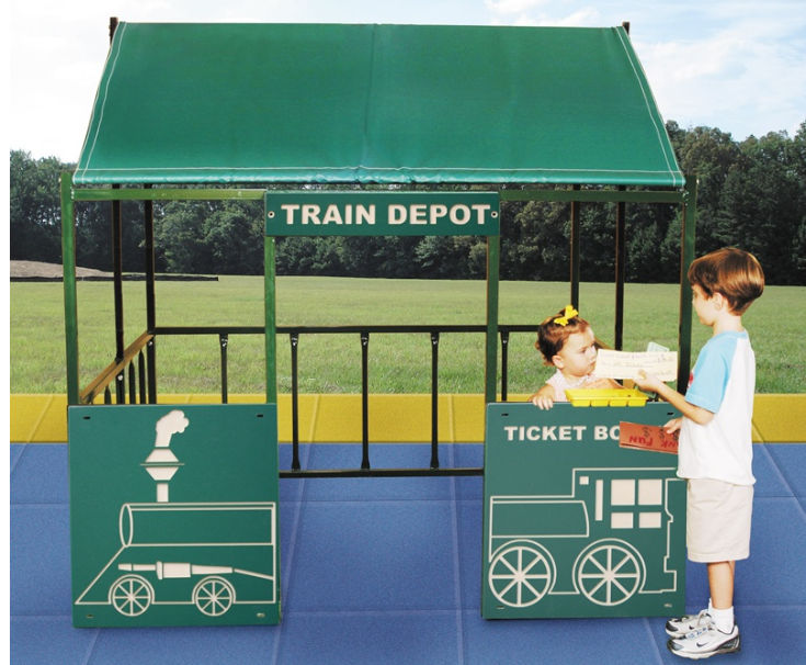 Wholesale Playgrounds Rpe-5215wtsm Train Depot Playhouse With Table